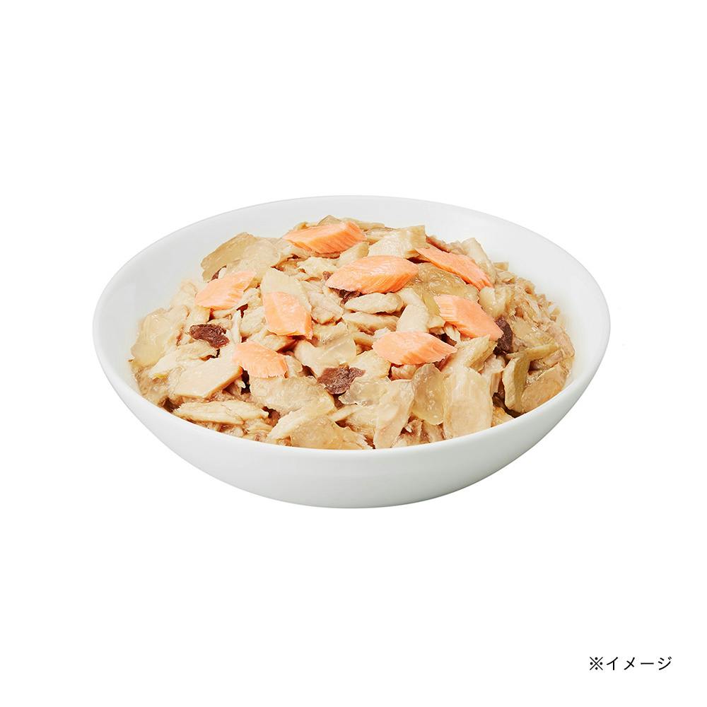 純缶ミニサーモン入りが多めのセット65g×3缶パック×合計48本(144缶) アイシア（AIXIA） 純缶ミニ3P サーモン入りまぐろ 195g（65g