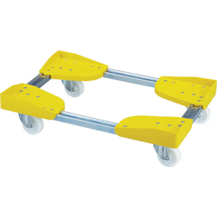 【CAINZ-DASH】ルート工業 コンテナ台車(伸縮式) ルートボーイ202PP型YEタイプ(樹脂仕様) 最大:幅610×長さ710 質量4.7kg 202PP-10-YE【別送品】