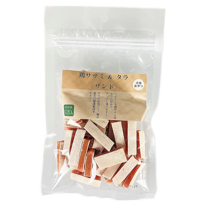 鶏ササミ&タラ サンド 120g