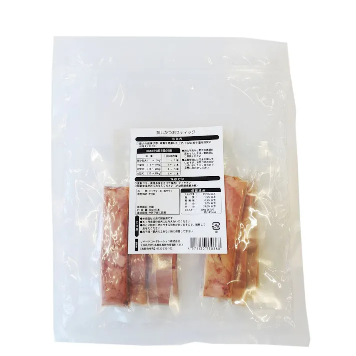 蒸しかつおスティック 犬用おやつ 20g×6本