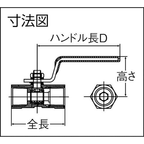 在庫 イノック ねじ込みボールバルブ 全長１００．０ｍｍ 呼び径（Ａ