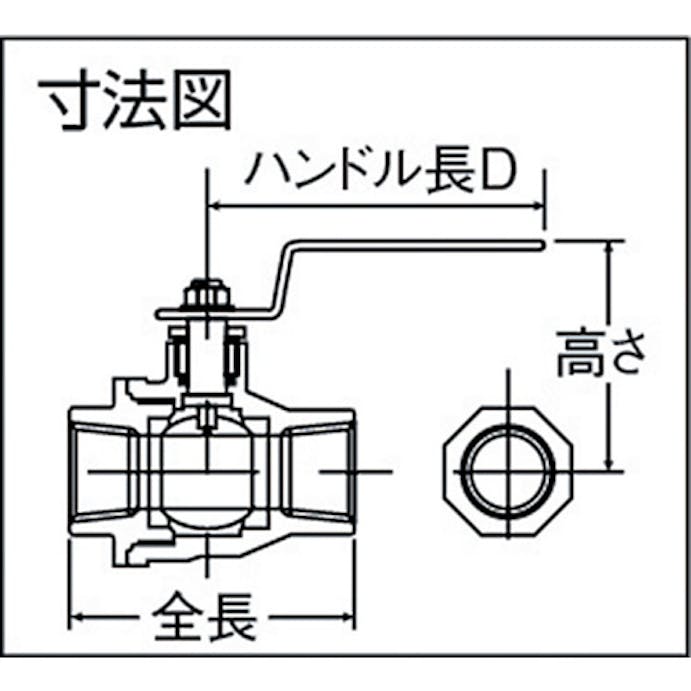 【CAINZ-DASH】イノック ねじ込みボールバルブ　全長７３ｍｍ　呼び径（Ａ）２０ 316SFVM20A【別送品】