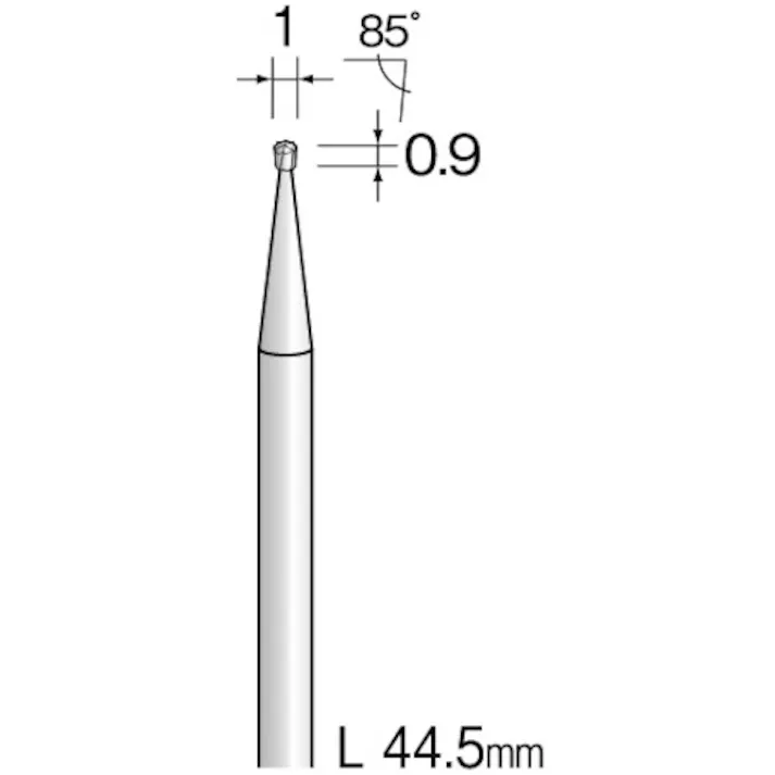 【CAINZ-DASH】ミニター 超硬カッター 逆台形ストレートカット 刃径Φ1 刃長0.9mm BC1323【別送品】