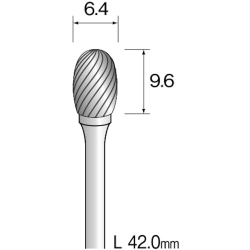 ミニター 超硬カッター スパイラルカット Φ6.4 BC2302 超硬バー ミニター 超硬カッター スパイラルカット Φ6.4 BC2302 超硬バー