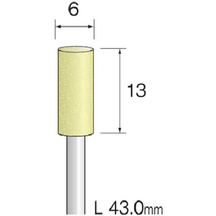 【CAINZ-DASH】ミニター イエロー砥石 WA#80 φ6 (10本入) CA3185【別送品】