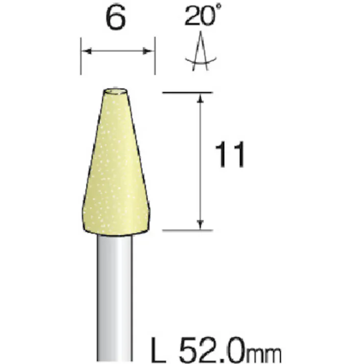 【CAINZ-DASH】ミニター イエロー砥石 WA#120 φ6 (10本入) CA3325【別送品】