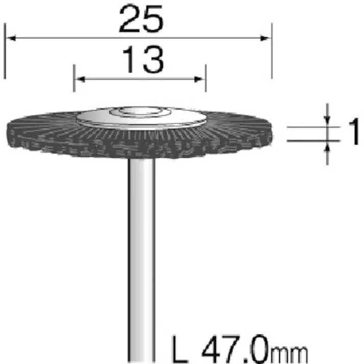 【CAINZ-DASH】ミニター 毛ブラシ ホイール 豚毛 ハード φ25 (10本入) FC1006【別送品】