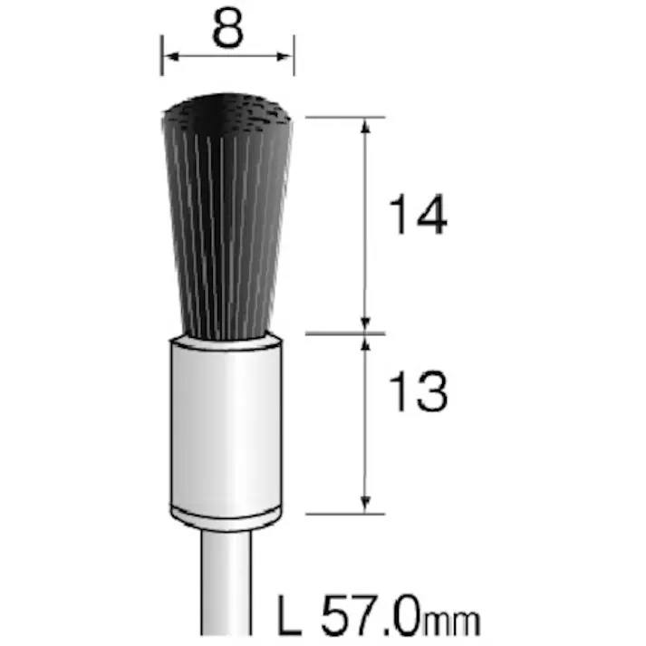 【CAINZ-DASH】ミニター 毛ブラシ エンド 豚毛 ハード φ8 (10本入) FC1505【別送品】