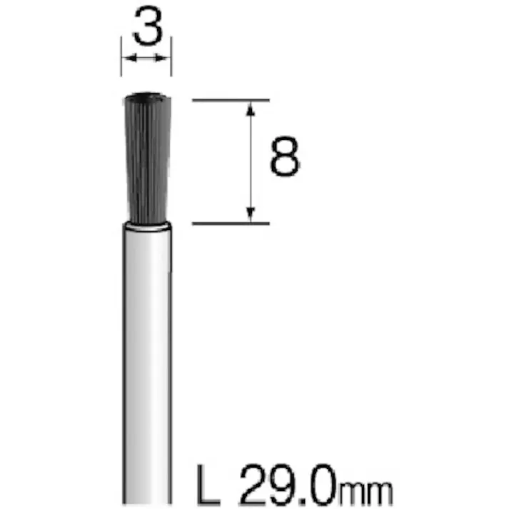 【CAINZ-DASH】ミニター 毛ブラシ エンド 豚毛 ハード φ3 (5本入) FC1511【別送品】