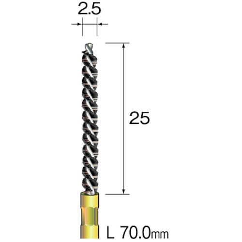 ミニター スパイラルホールブラシ 真鍮 Φ2.5 FD2204 ネジリブラシ ミニター スパイラルホールブラシ 真鍮 Φ2.5 FD2204 ネジリブラシ