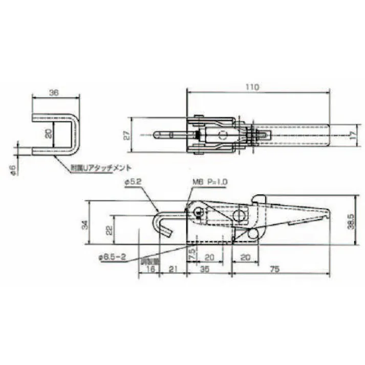 【CAINZ-DASH】大阪角田興業 セルフロック付引きクランプ No.FA110-RK KC-FA110RK【別送品】