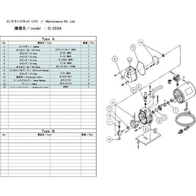 【CAINZ-DASH】アルバック 真空ポンプ用メンテナンスキッド　Ｇ－２５ＳＡ用 G-25SA MAINTENANCEKIT【別送品】