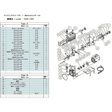 【CAINZ-DASH】アルバック 真空ポンプ用メンテナンスキッド　ＧＣＤ－１３６Ｘ用　Ｂタイプ GCD-136X MAINTENANCEKIT B【別送品】