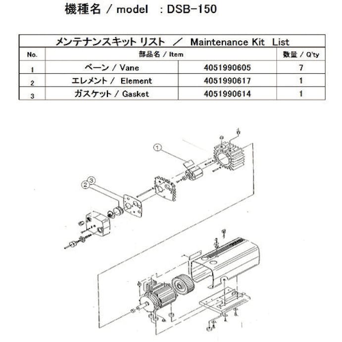 【CAINZ-DASH】アルバック 真空ポンプ用メンテナンスキッド　ＤＳＢ－１５０用 DSB-150 MAINTENANCEKIT【別送品】