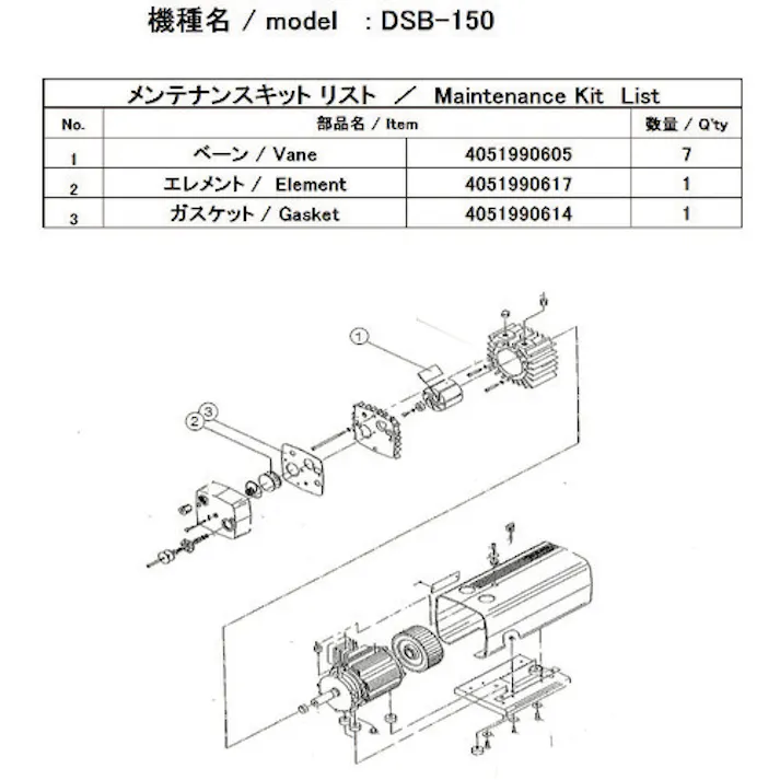 【CAINZ-DASH】アルバック 真空ポンプ用メンテナンスキッド DSB-150用 DSB-150 MAINTENANCEKIT【別送品】