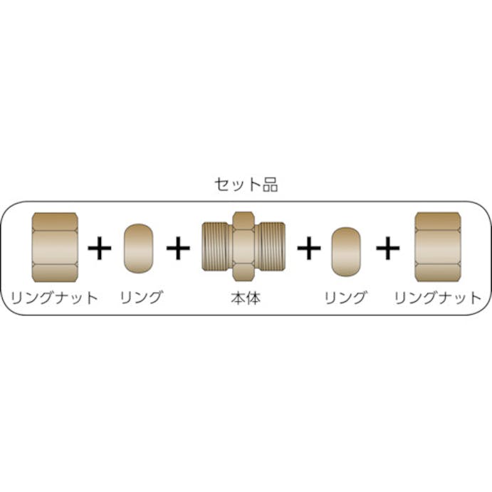 【CAINZ-DASH】アソー 銅管用継手　異径両口リングジョイント　Φ６×Φ８ RE-0608【別送品】