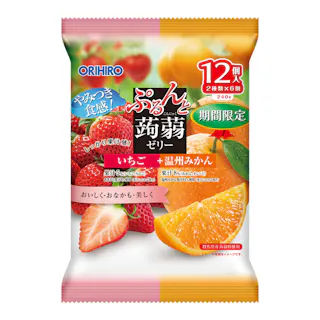 ぷるんと蒟蒻ゼリーパウチ いちご+温州みかん 12個入