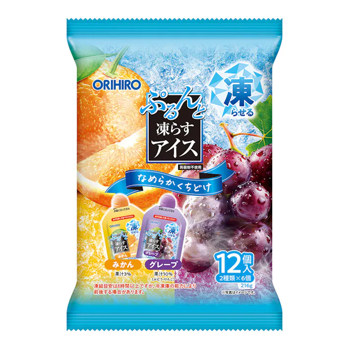 ぷるんと凍らすアイス みかん+グレープ 12個入(2種類×6個)