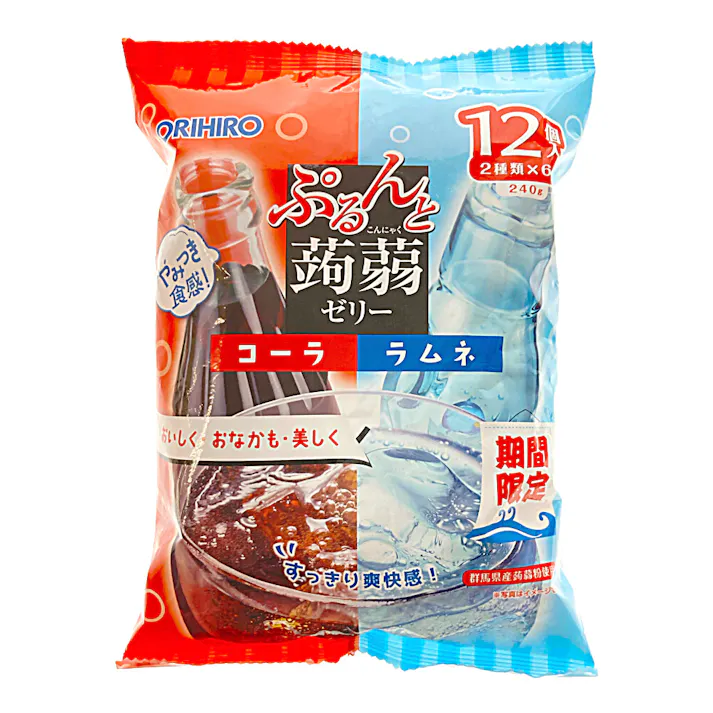 ぷるんと蒟蒻ゼリー パウチ コーラ+ラムネ 12個 (販売終了)
