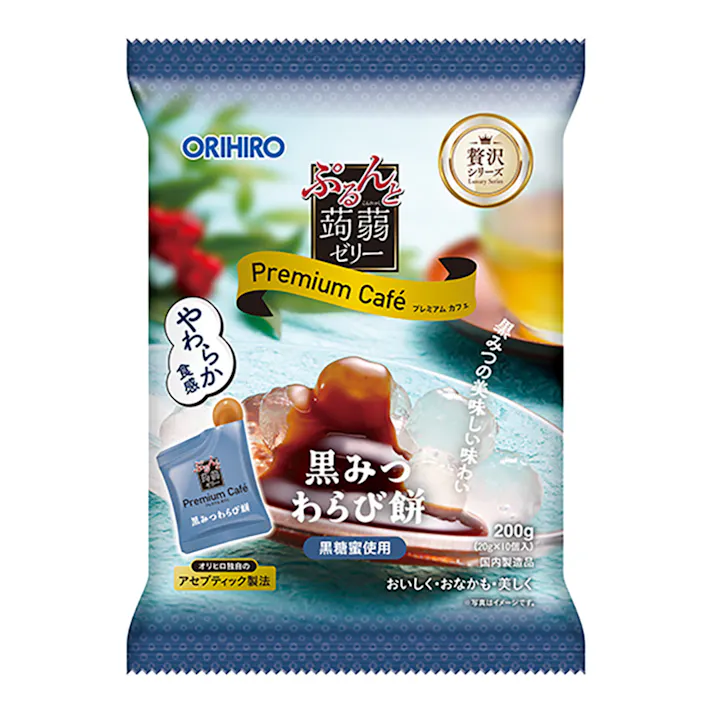 ぷるんと蒟蒻ゼリープレミアムカフェ 黒みつわらび餅 20g×10個