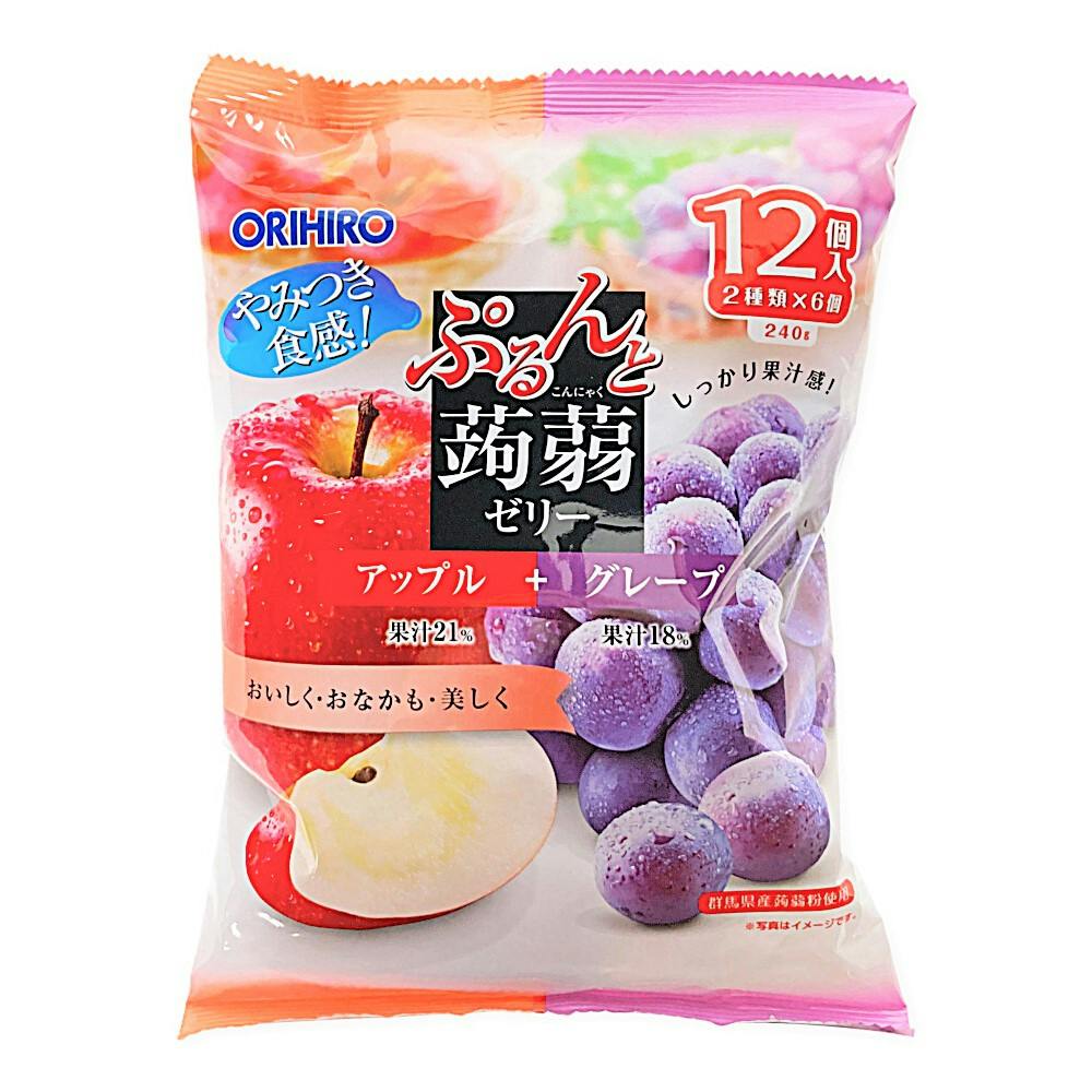 オリヒロ ぷるんと蒟蒻ゼリー アップルグレープ 12粒 | 栄養補助食品