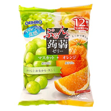 オリヒロ　ぷるんと蒟蒻ゼリー　マスカットオレンジ　１２粒