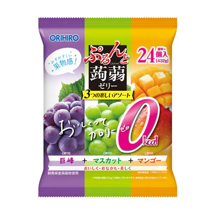 ぷるんと蒟蒻ゼリーパウチ 大袋 巨峰+マスカット+マンゴー 24個入