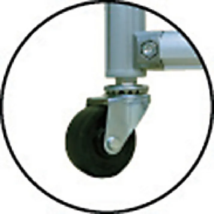 【CAINZ-DASH】吉野 火花用衝立アルミパイプ 1×2 接続キャスター YS-12JC-BW【別送品】