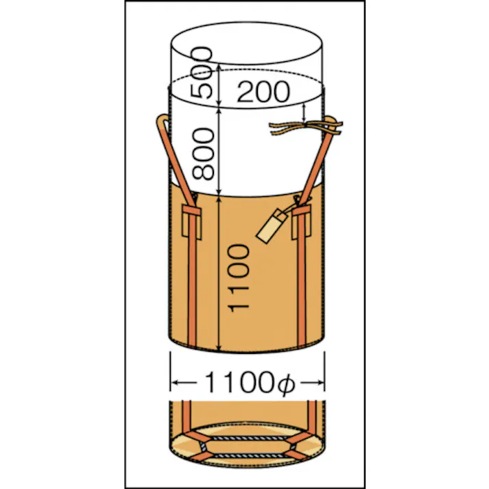 【CAINZ-DASH】吉野 コンテナバッグ丸型 内ラミ付・厚手内袋付 YS-CB-L1000A-PE2【別送品】