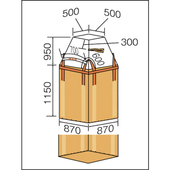 【CAINZ-DASH】吉野 コンテナバッグ角型 注入口付 YS-CB-CD-1【別送品】