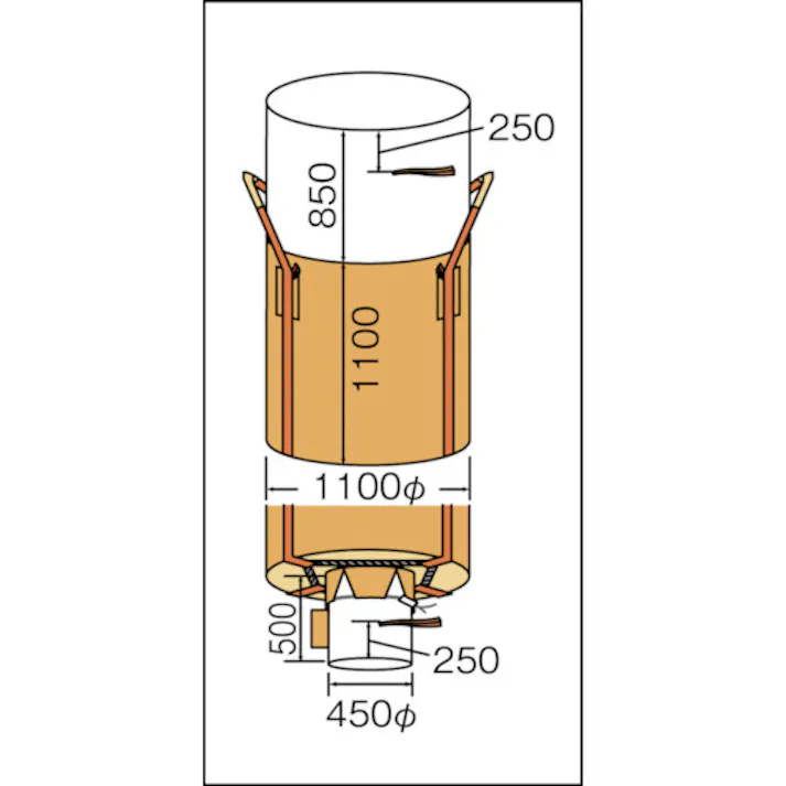 【CAINZ-DASH】吉野 コンテナバッグ丸型 排出口付 YS-CB-1000C【別送品】