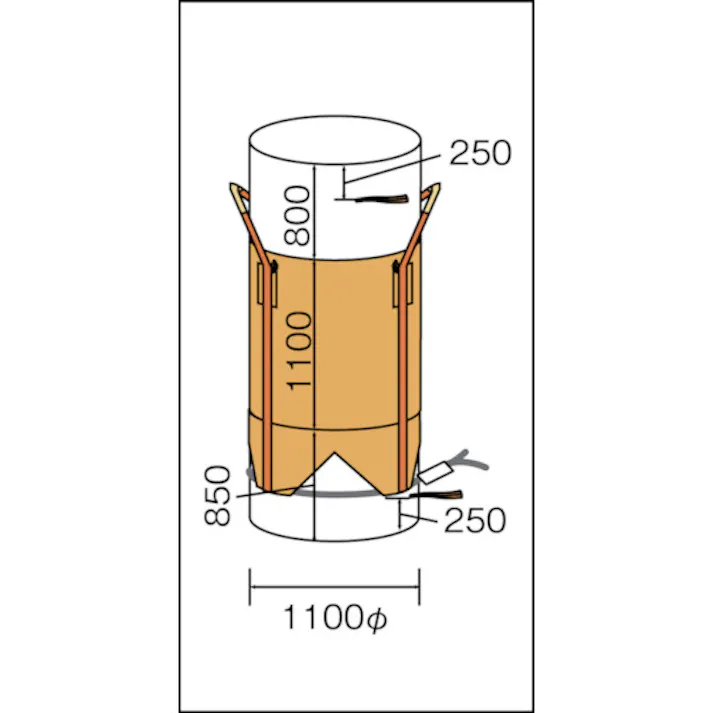 【CAINZ-DASH】吉野 コンテナバッグ丸型 1t 上下全開タイプ YS-CB-1100F【別送品】