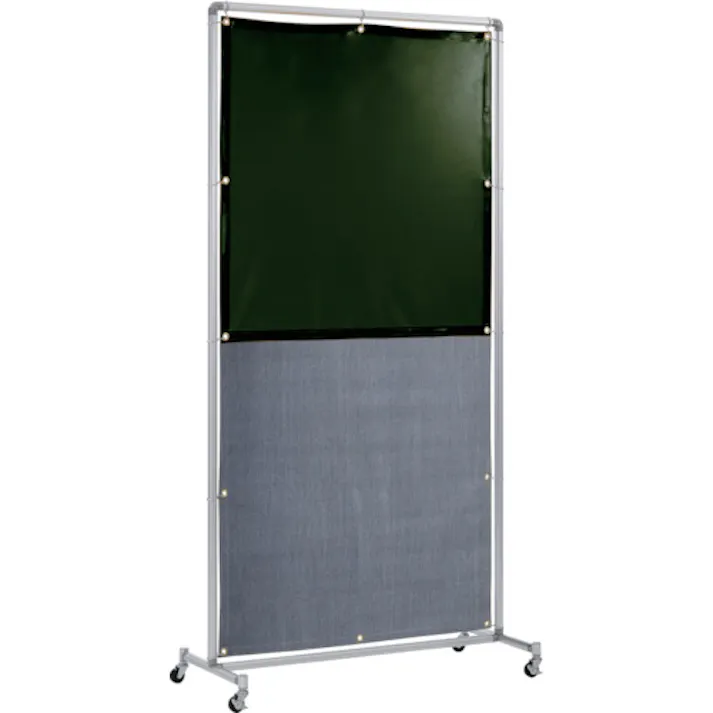 【CAINZ-DASH】吉野 遮光火花兼用衝立 単体型 1×2 キャスター足(ダークグリーン×A種シート) YS-12SC-DG-BW【別送品】