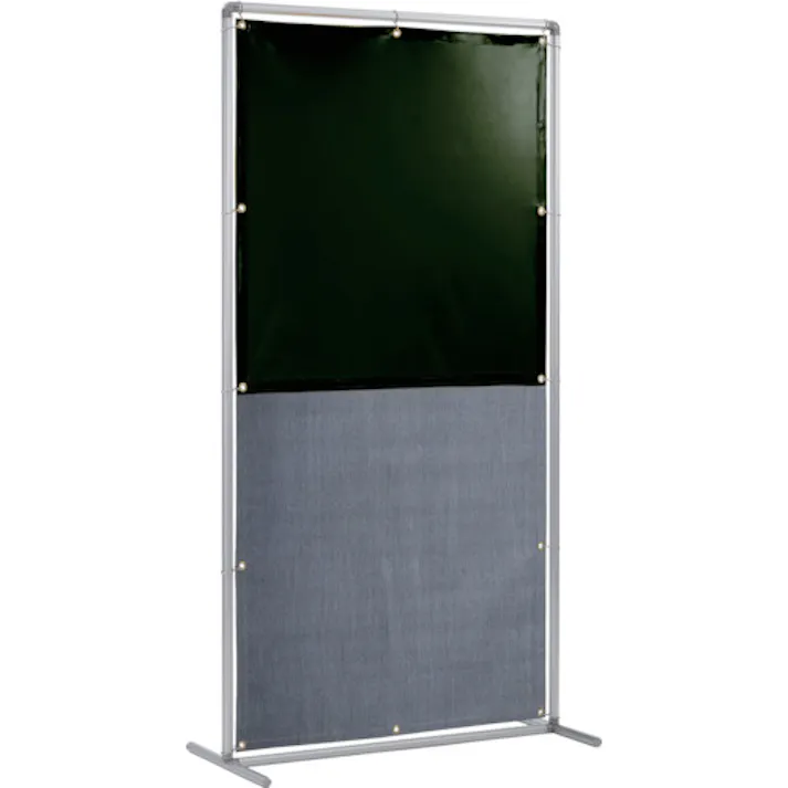 【CAINZ-DASH】吉野 遮光火花兼用衝立 単体型 1×2 固定足(ダークグリーン×A種シート) YS-12SF-DG-BW【別送品】