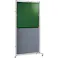 【CAINZ-DASH】吉野 遮光火花兼用衝立 接続型 1×2 キャスター足(グリーン×A種シート) YS-12JC-G-BW【別送品】