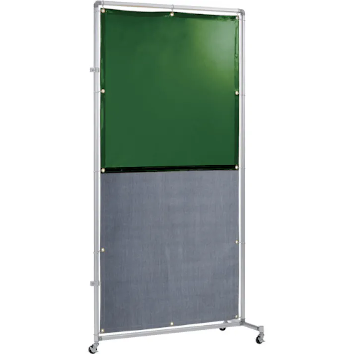 【CAINZ-DASH】吉野 遮光火花兼用衝立 接続型 1×2 キャスター足(グリーン×A種シート) YS-12JC-G-BW【別送品】