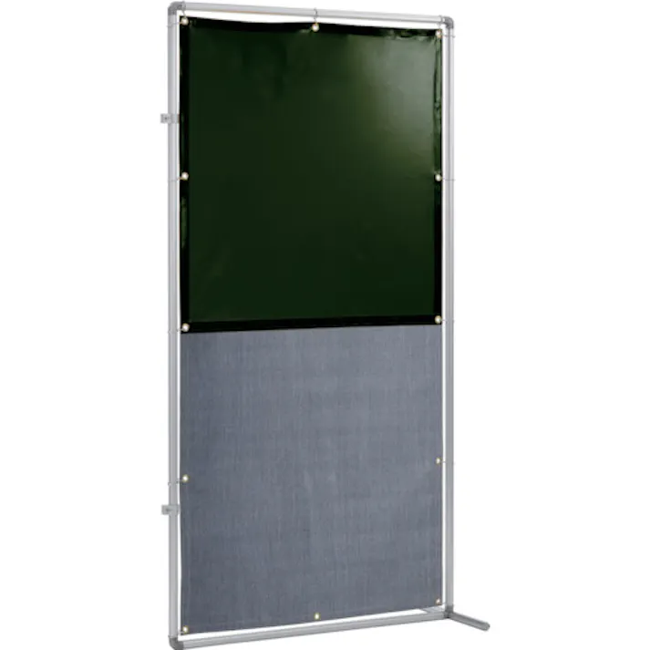 【CAINZ-DASH】吉野 遮光火花兼用衝立 接続型 1×2 固定足(ダークグリーン×A種シート) YS-12JF-DG-BW【別送品】
