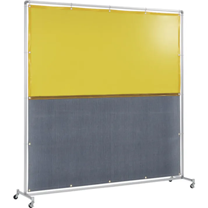 【CAINZ-DASH】吉野 遮光火花兼用衝立 単体型 2×2 キャスター足(イエロー×A種シート) YS-22SC-Y-BW【別送品】