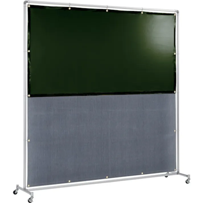 【CAINZ-DASH】吉野 遮光火花兼用衝立 単体型 2×2 キャスター足(ダークグリーン×A種シート) YS-22SC-DG-BW【別送品】