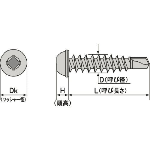 CAINZ-DASH】ミヤガワ ラウンドワッシャー頭ドリルねじ（ステンレス
