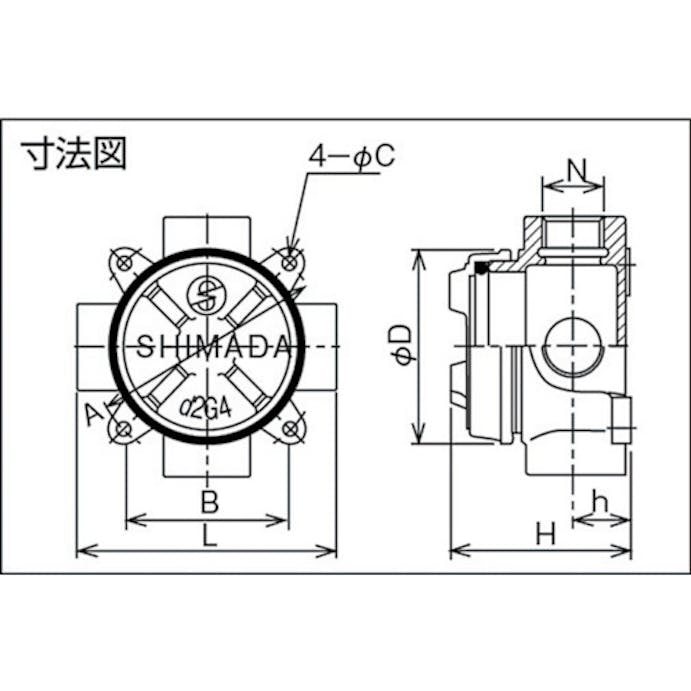 【CAINZ-DASH】島田電機 鋳鉄　耐圧防爆構造ジャンクションボックス　ＰＦ１／２ SGT-16H【別送品】