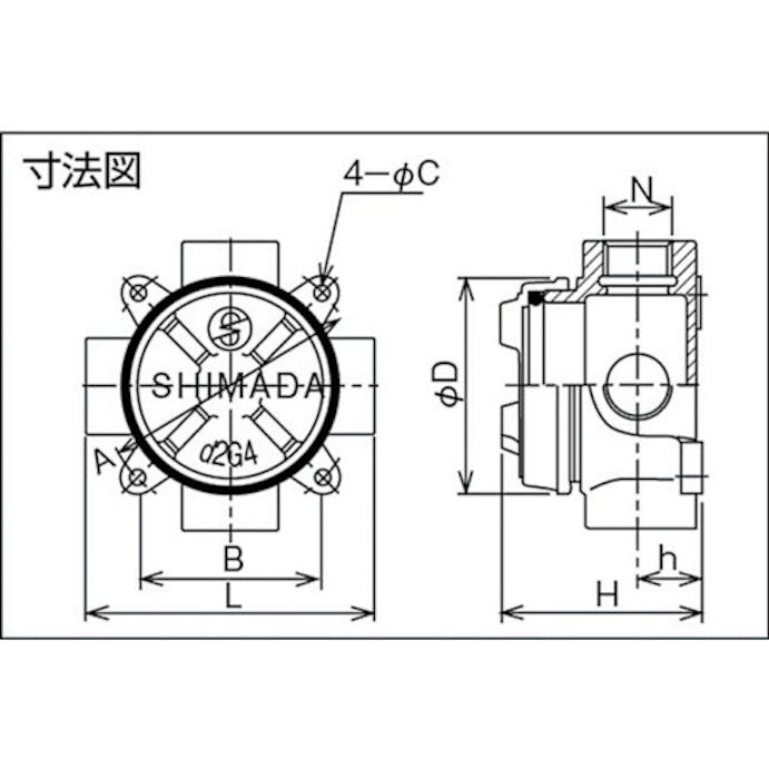 【CAINZ-DASH】島田電機 鋳鉄　耐圧防爆構造ジャンクションボックス　ＰＦ３／４ SGT-22H【別送品】