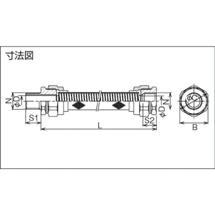 【CAINZ-DASH】島田電機 銅合金ステンレス　耐圧防爆構造フレキシブルコンジット　ＰＦ３／４ SFC-522【別送品】