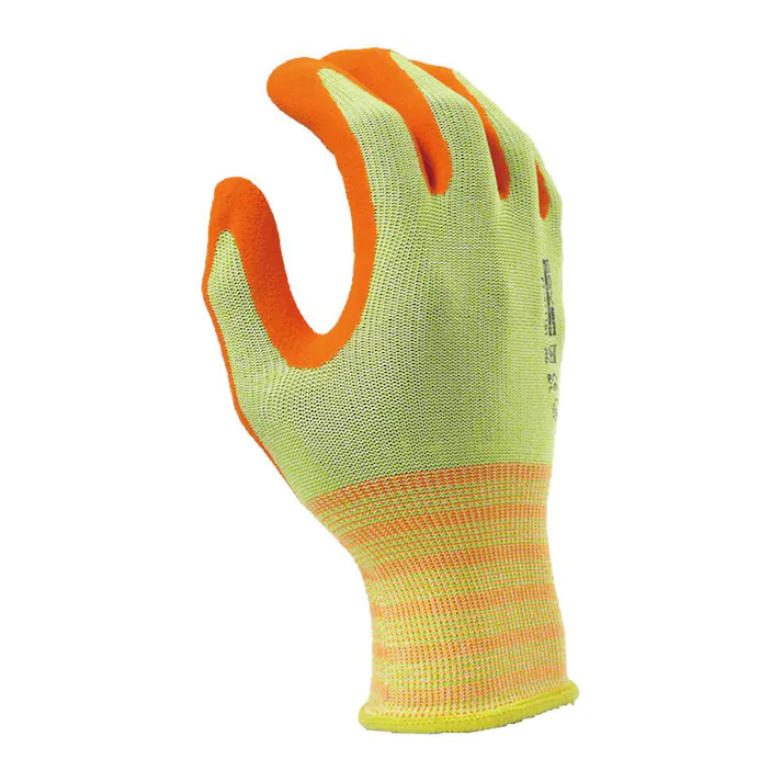 15G天然ゴム背抜き オレンジ×ホワイト杢 M