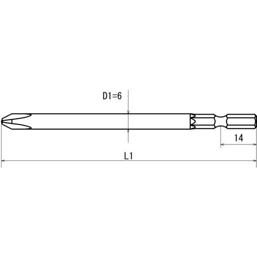 CAINZ-DASH】近江精機 六角5 溝14差込 ＋3 全長75 V14-3-75