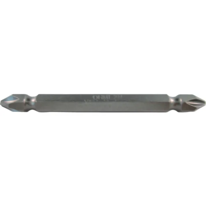 【CAINZ-DASH】近江精機 両頭ドライバービット(カムアウト防止仕様) 六角6.35mm 溝9差込 刃先+2 全長75mm FV V17W -2-75-FV【別送品】