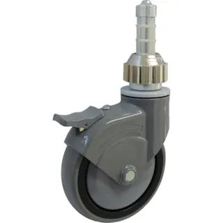 【CAINZ-DASH】イースタン精工 パイプ差込式キャスター ワンタッチ φ125自在式(ストッパー付) 125S-TWCAR【別送品】