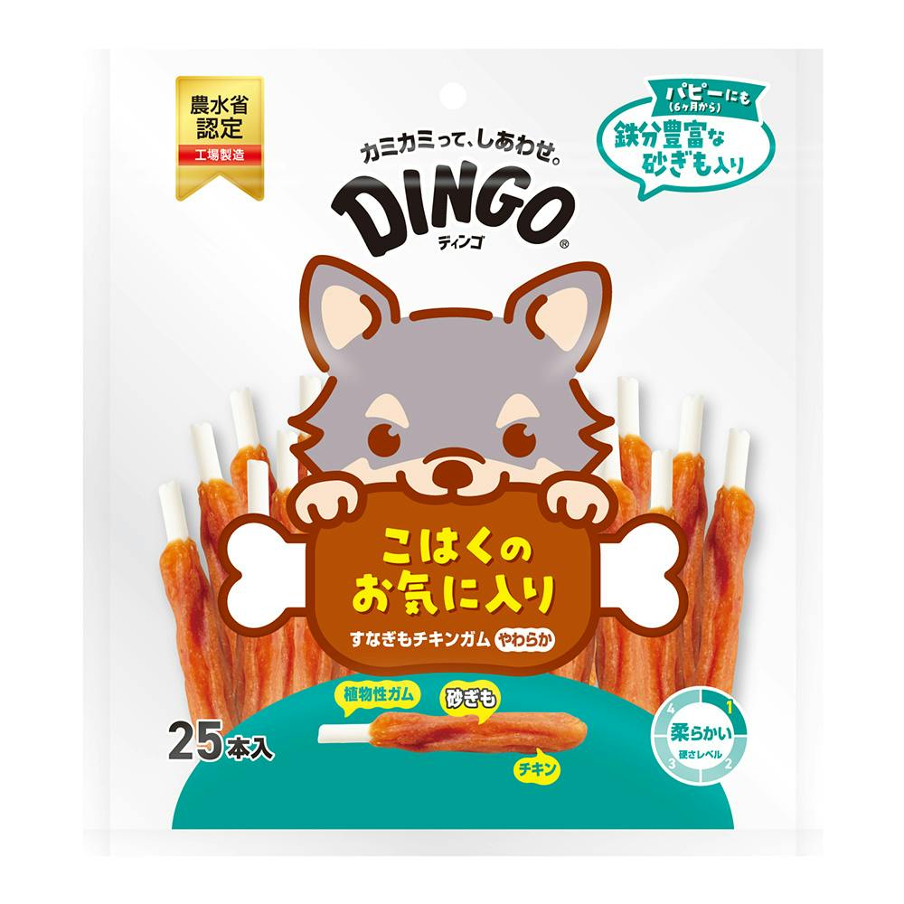 ディンゴ こはくのお気に入り すなぎもチキンガム やわらか 25本入