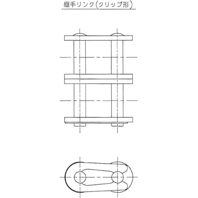 【CAINZ-DASH】江沼チヱン製作所 ＥＫ５０Ｄ－２列クリップタイプジョイントリンク EK50D-2 SPJ【別送品】