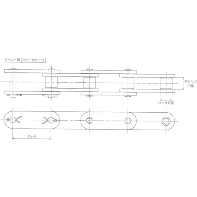 【CAINZ-DASH】江沼チヱン製作所 ＥＫＣ２０５２　ＳＵＳ　ダブルピッチチェーン EKC2052 SS300 96L DCJ【別送品】